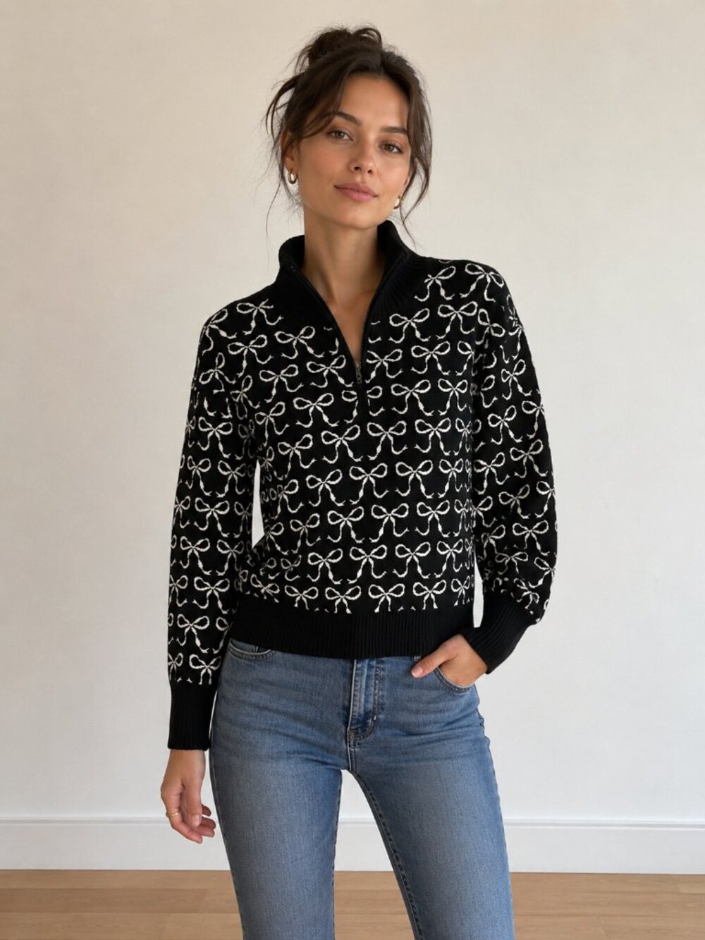 Maeve The Montana black & white sweater, size XS